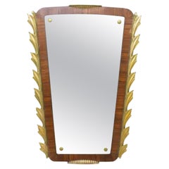 Antique French Art Deco Hand Carved Giltwood Mirror