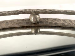 French, Art Deco Hand Hammered Steel and Mirror Tray, Raymond Subes