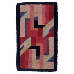 Tapis Art Déco français en laine nouée à la main, vers 1930.