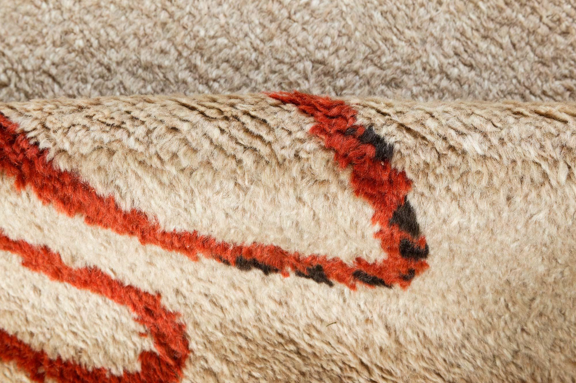 Französischer Art Deco Teppich aus handgeknüpfter Wolle im Zustand „Gut“ im Angebot in New York, NY