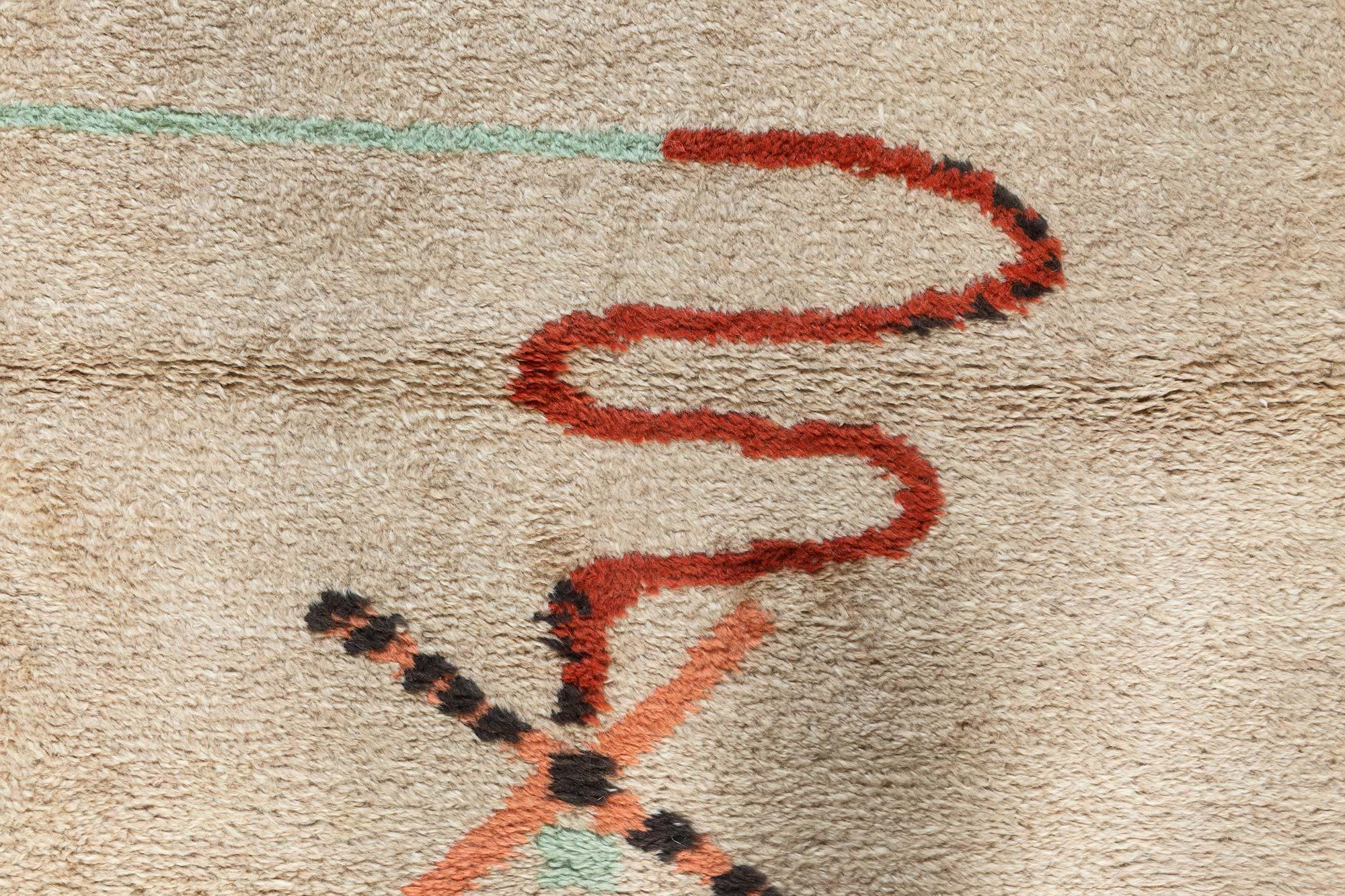 Französischer Art Deco Teppich aus handgeknüpfter Wolle (20. Jahrhundert) im Angebot
