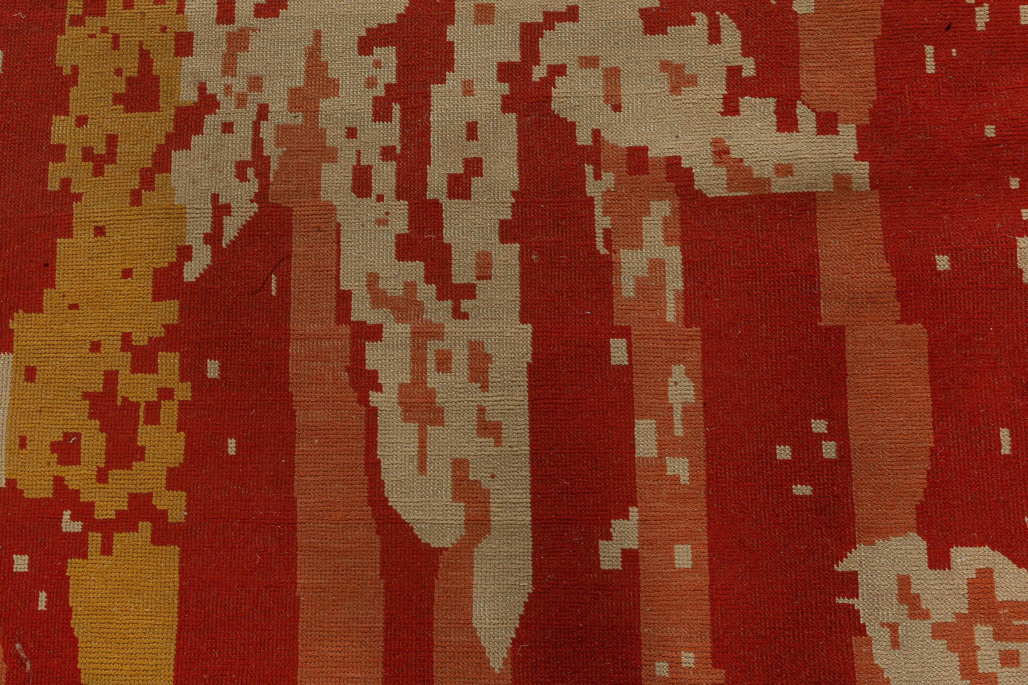 Französischer Art-Déco-Teppich aus handgefertigter Wolle (Art déco) im Angebot