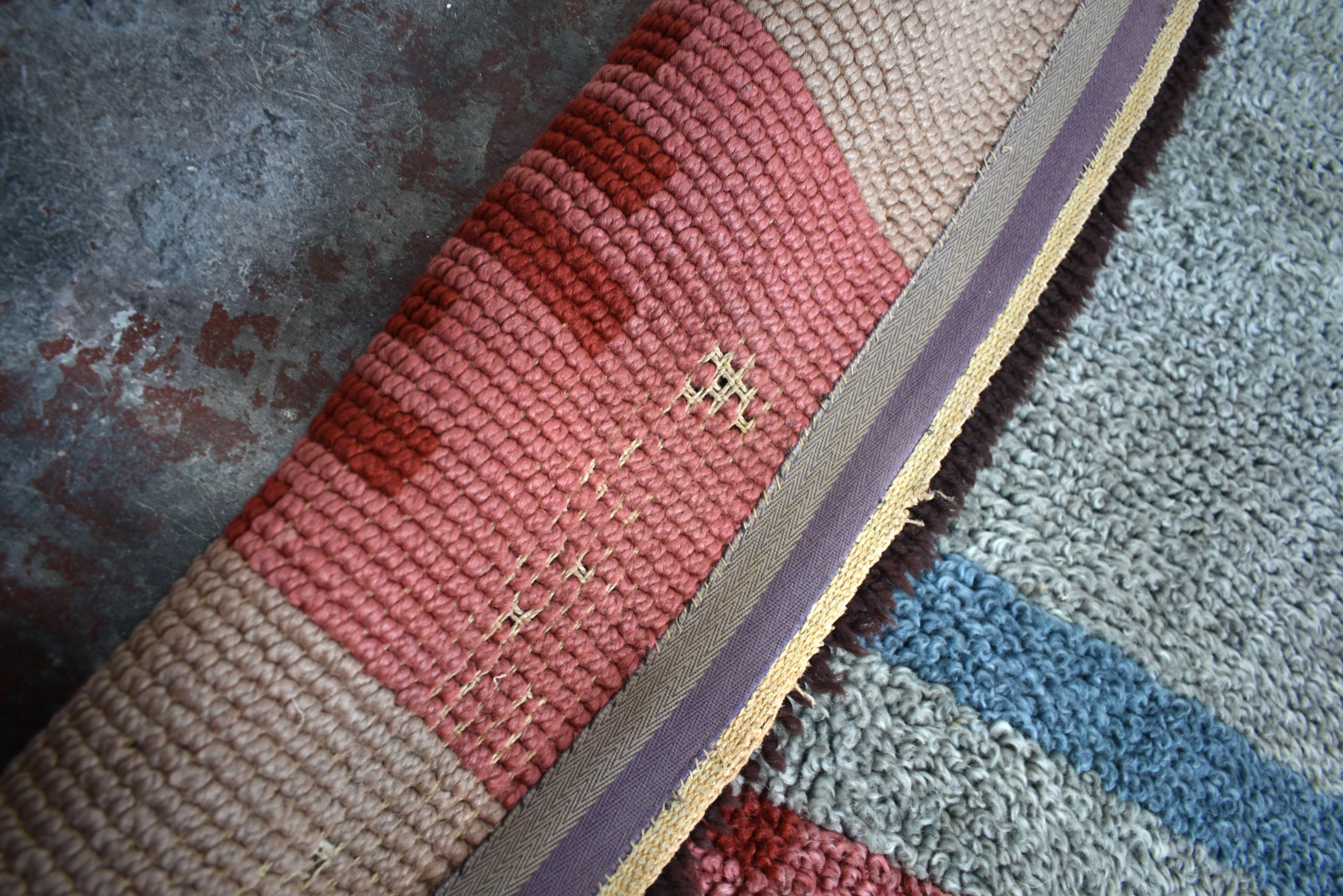 Französischer Art Deco Teppich aus handgewebter Wolle, 1930er Jahre im Angebot 3