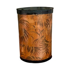 French Art Deco Hat Box with Exotic Leaf Motif, 1920s–1930s