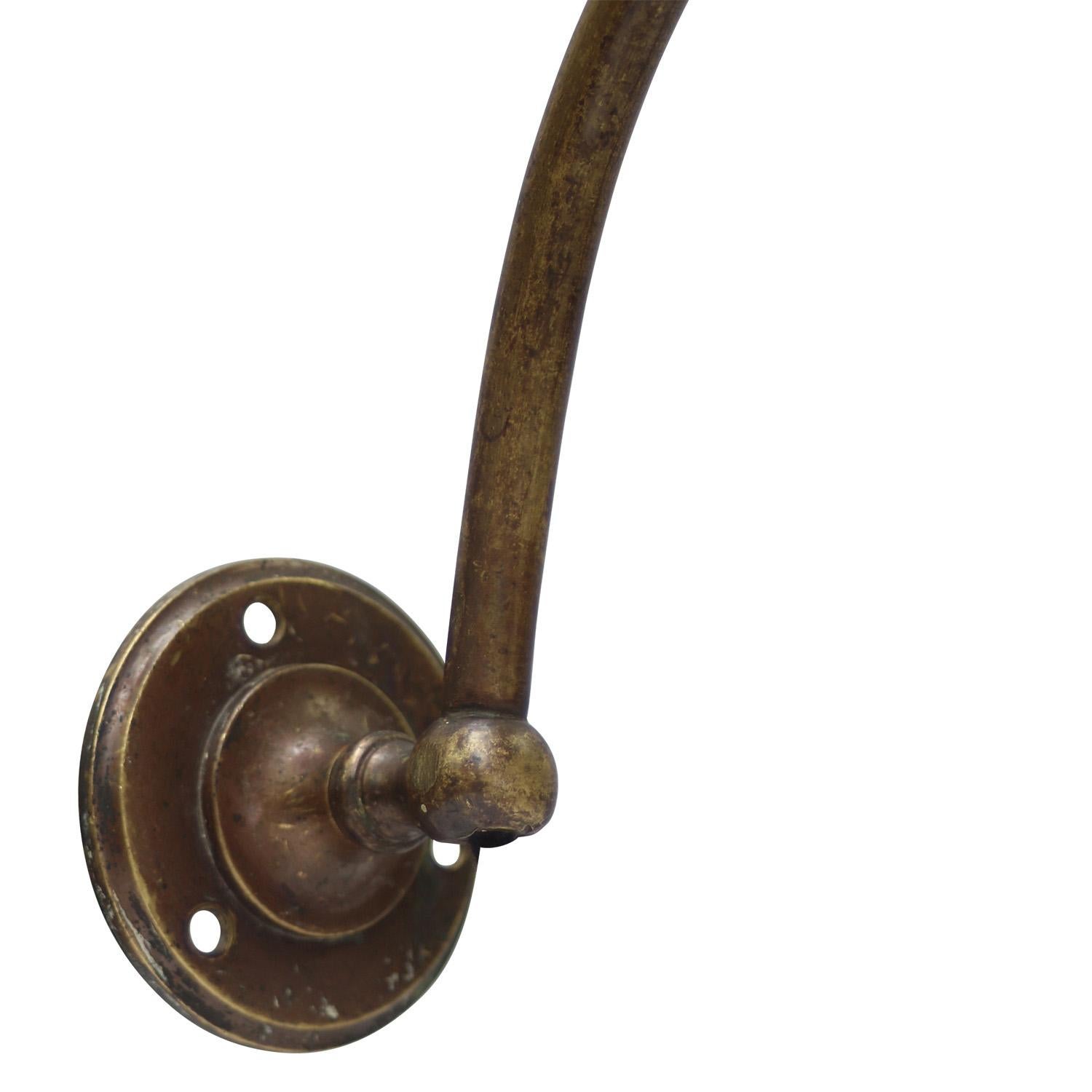 French Art Deco Holophane Glass Brass Sconce Wall Lamp For Sale 1