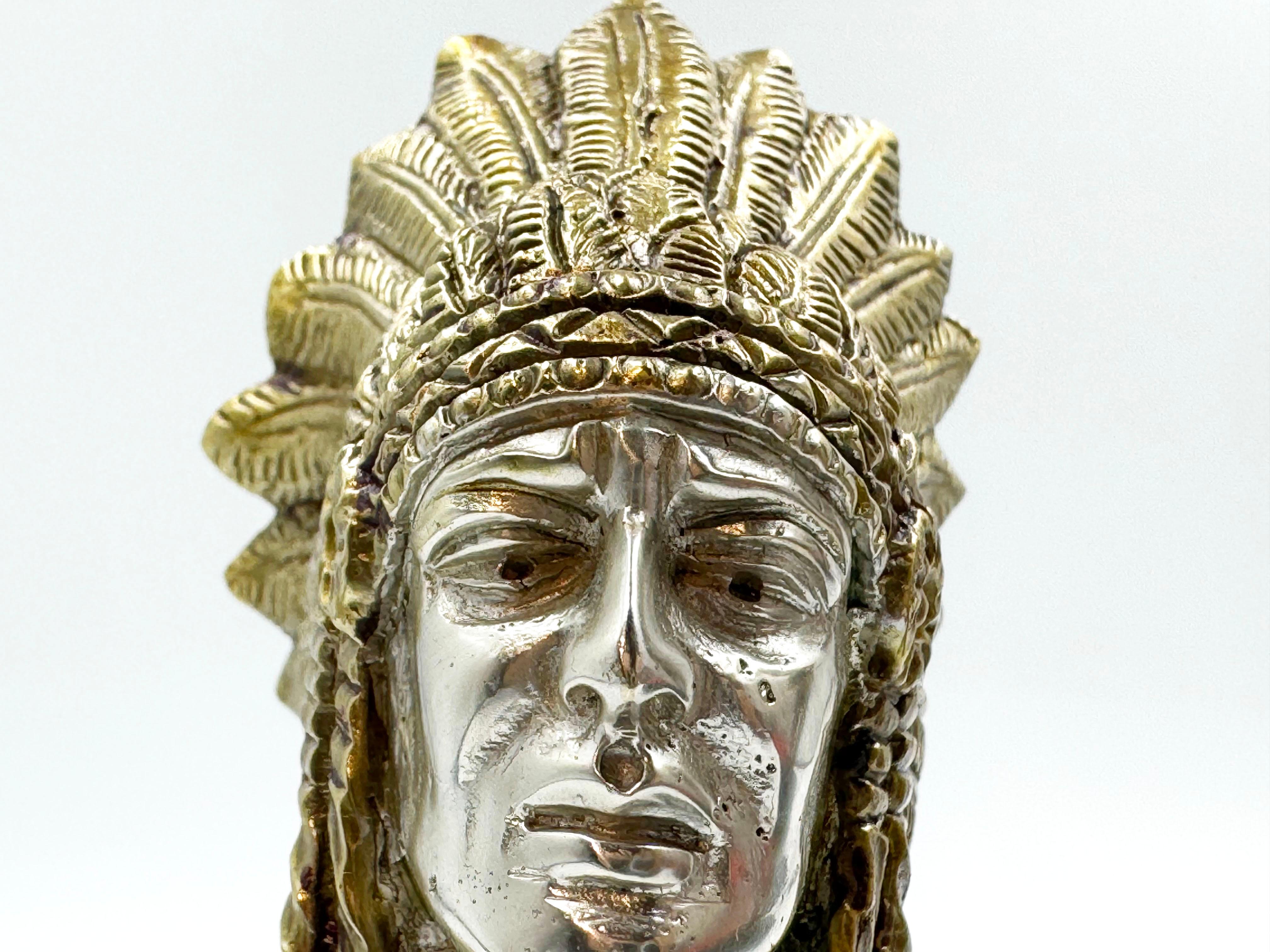 French Art Deco Indian Car Mascot by Ruffoni, 1930 For Sale 4