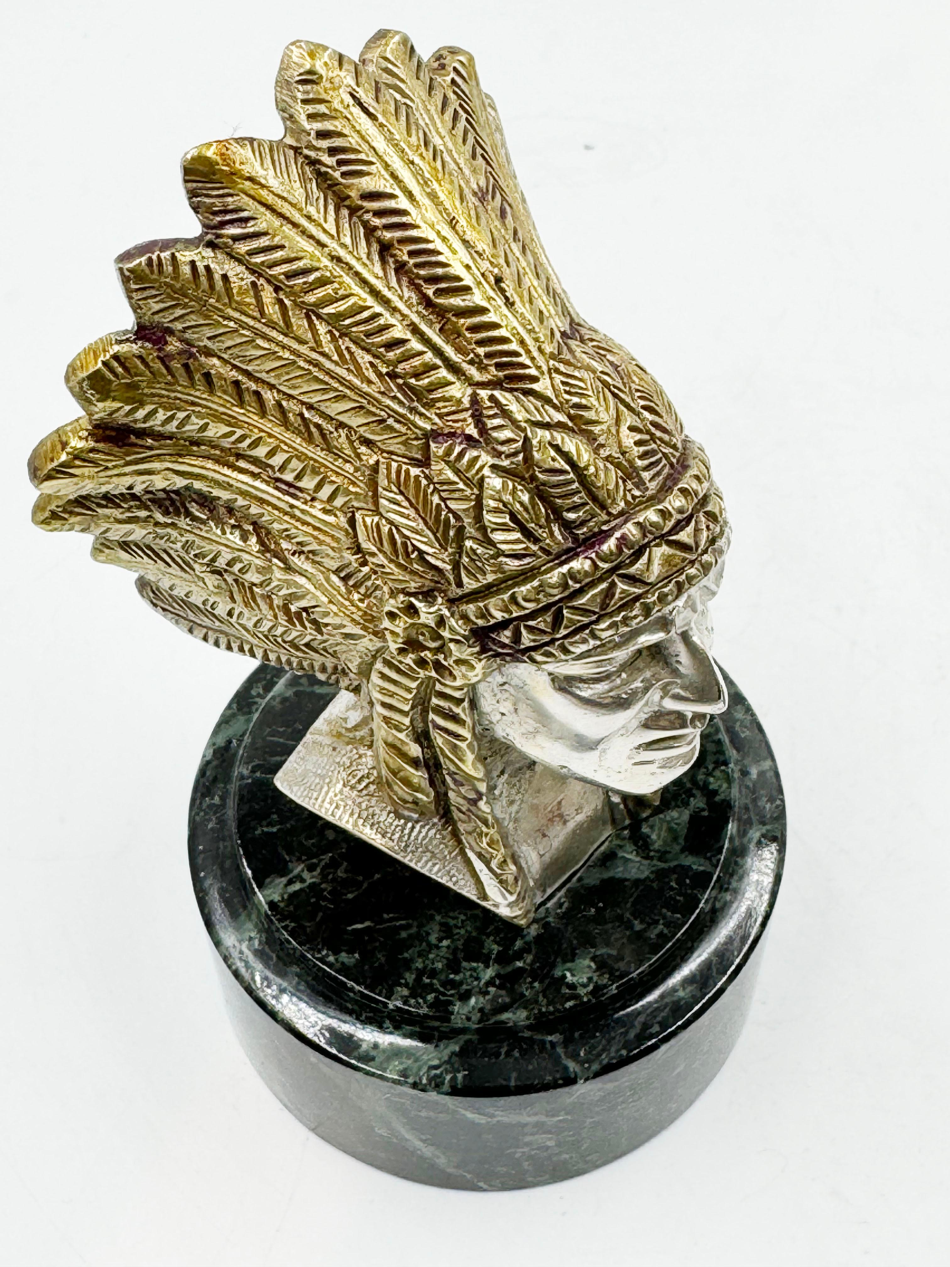 French Art Deco Indian Car Mascot by Ruffoni, 1930 For Sale 2