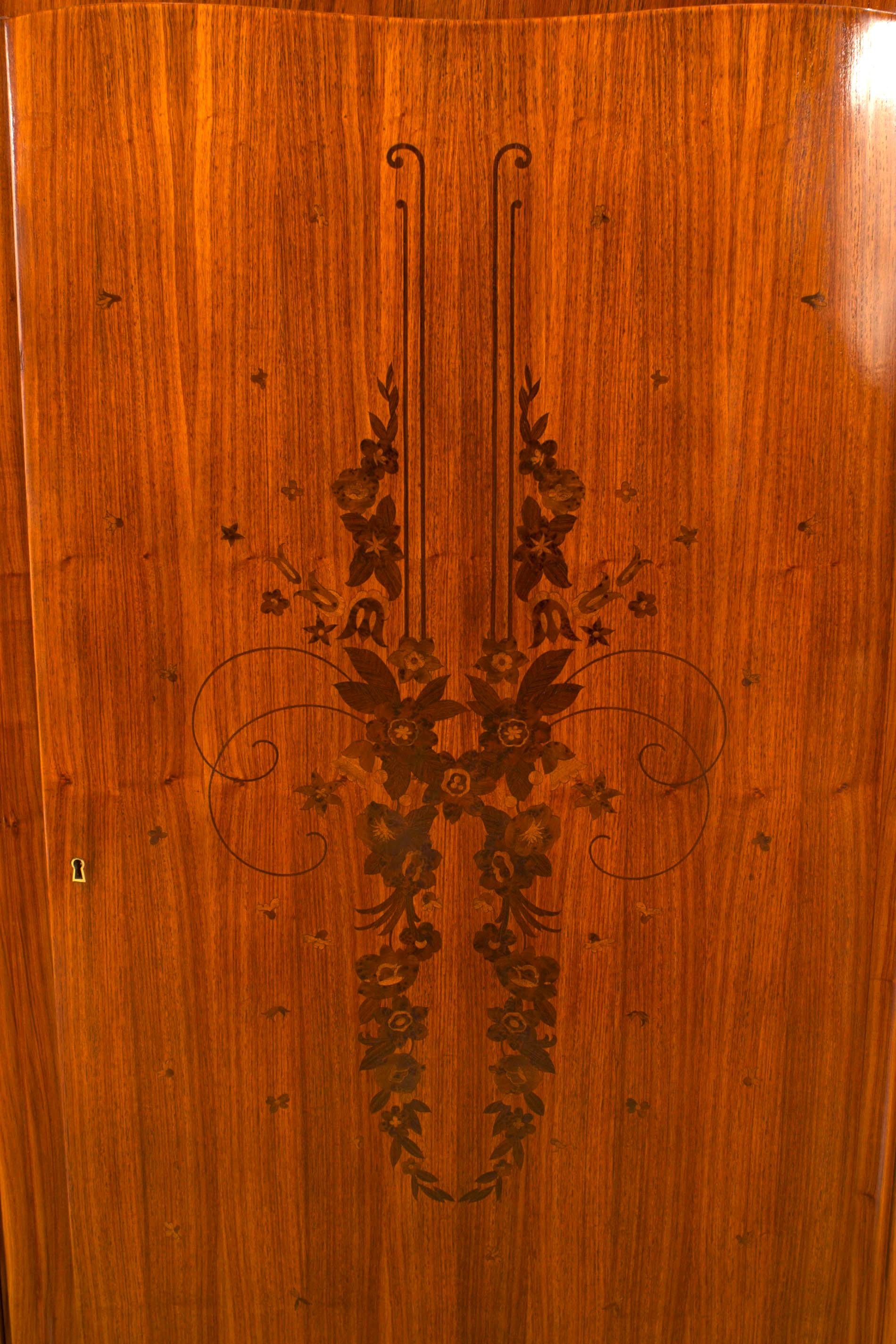 French Art Deco Leleu Rosewood Floral Cabinet In Good Condition In New York, NY