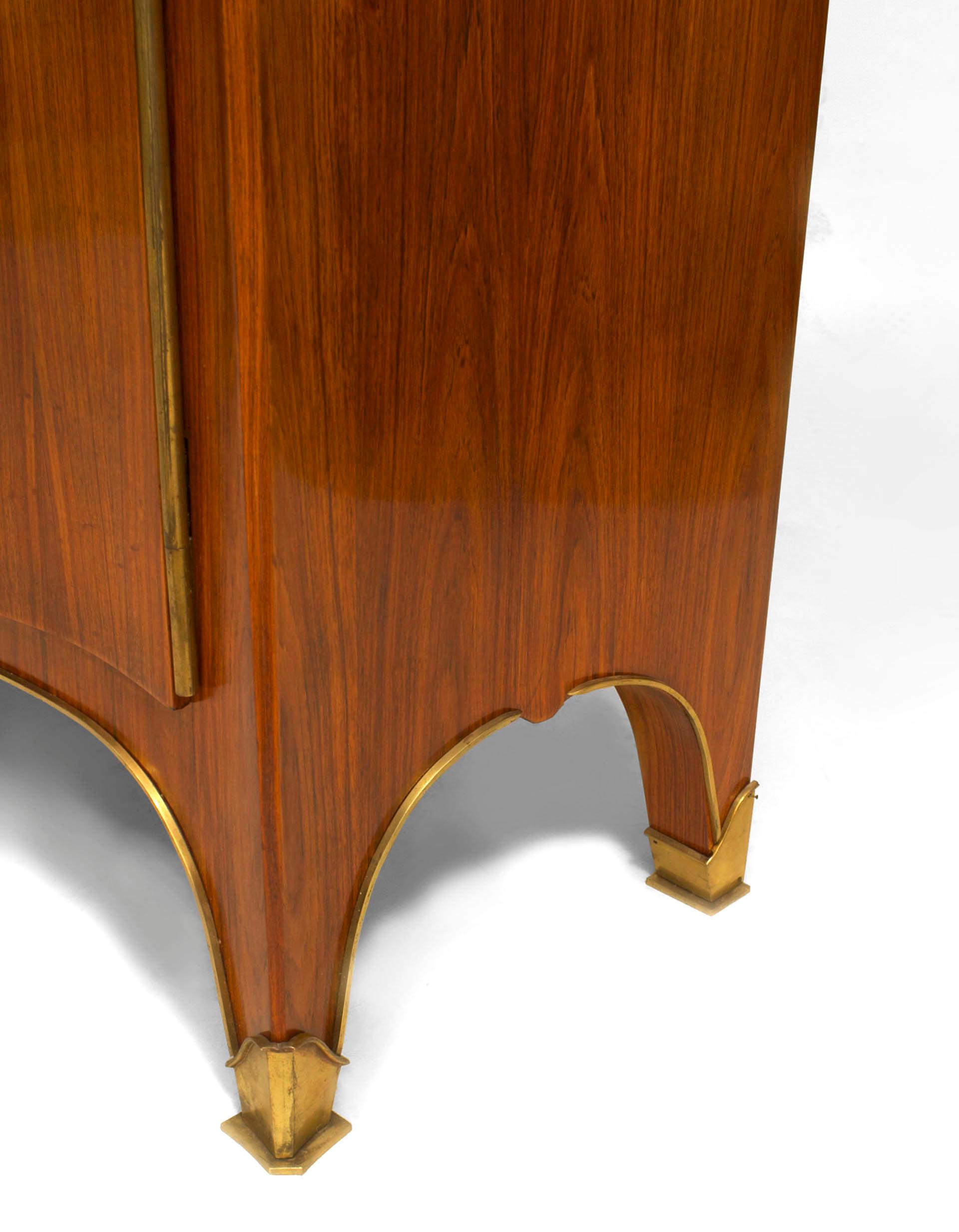 French Art Deco Leleu Rosewood Floral Cabinet 1