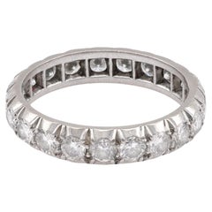 Anello Eternità in platino con diamante di ispirazione Art Deco francese