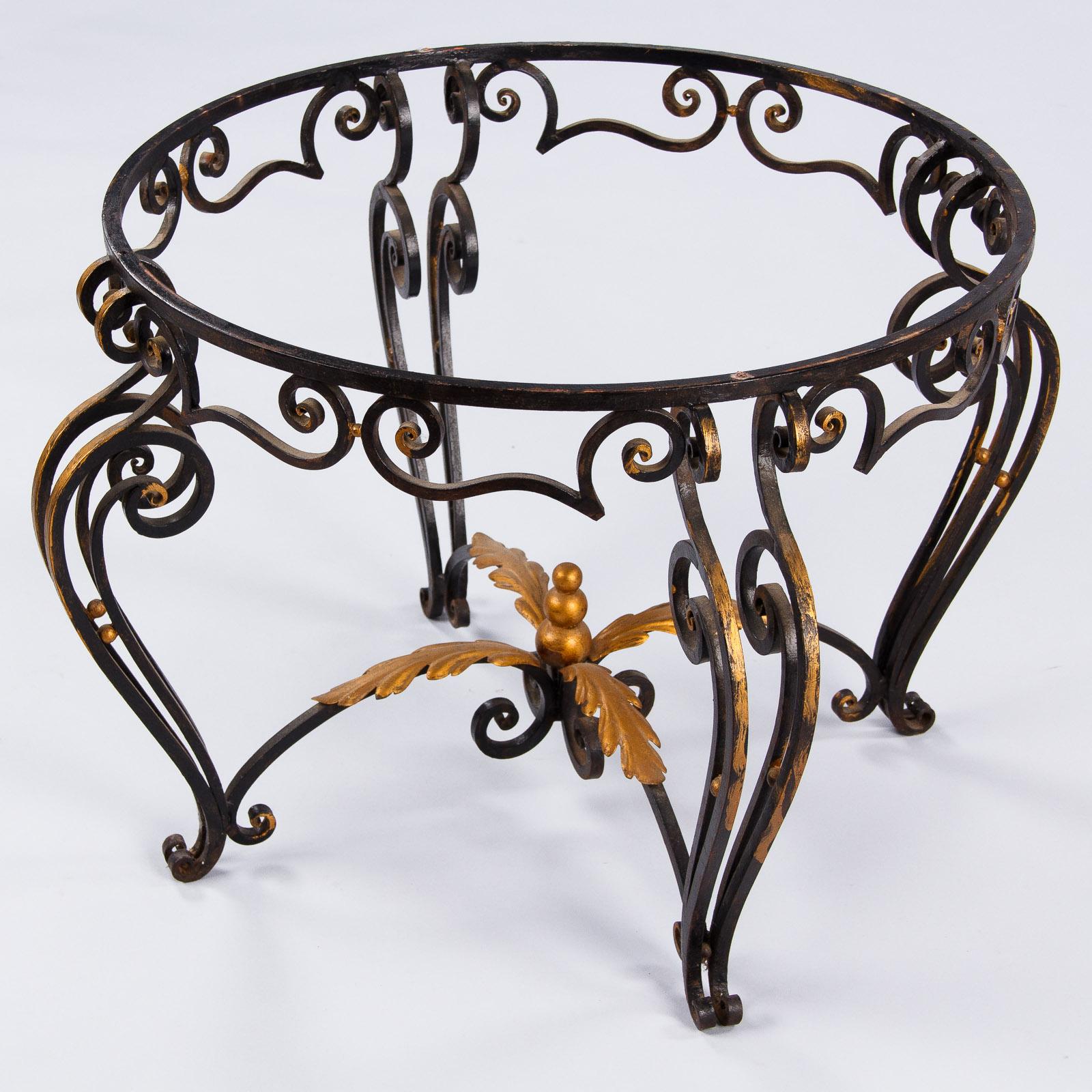 French Art Deco Iron/Marble Coffee Table Attributed to Robert Merceris, 1940s 6