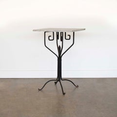French Art Deco Iron and Marble Console Table