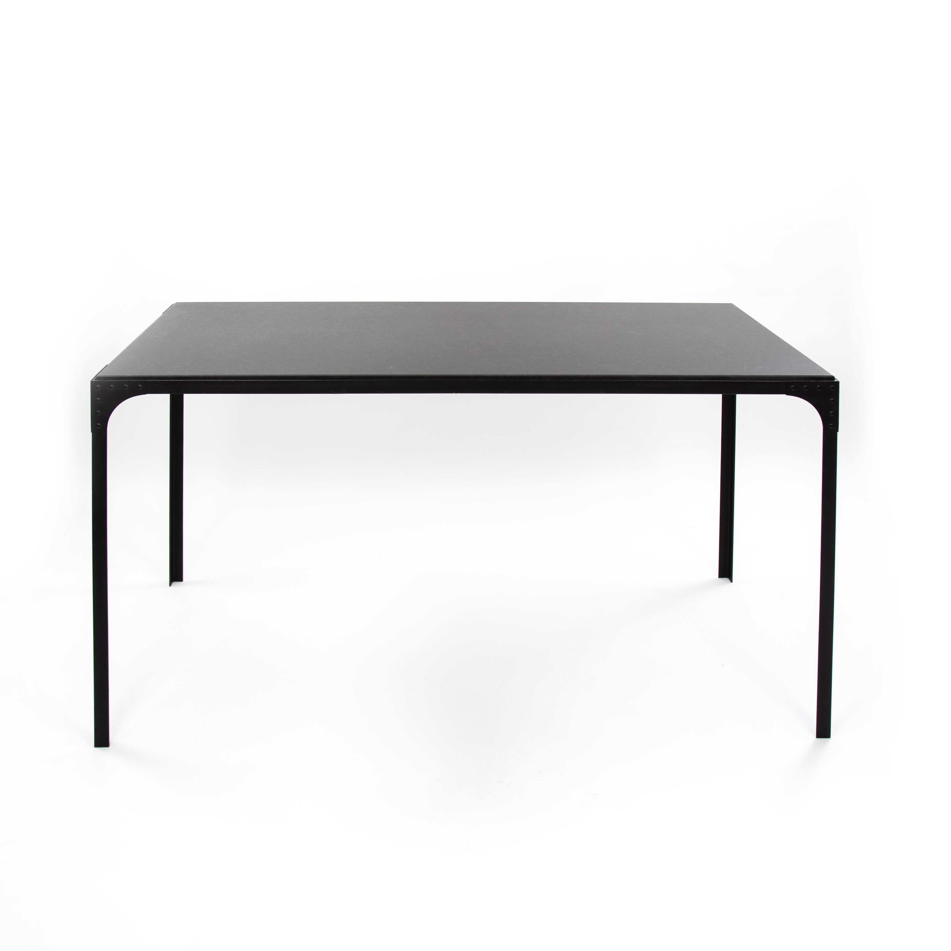 Französischer Art Déco-Schreibtisch aus Eisen und Marmor im Industrial Design 1940er Jahre (Industriell)