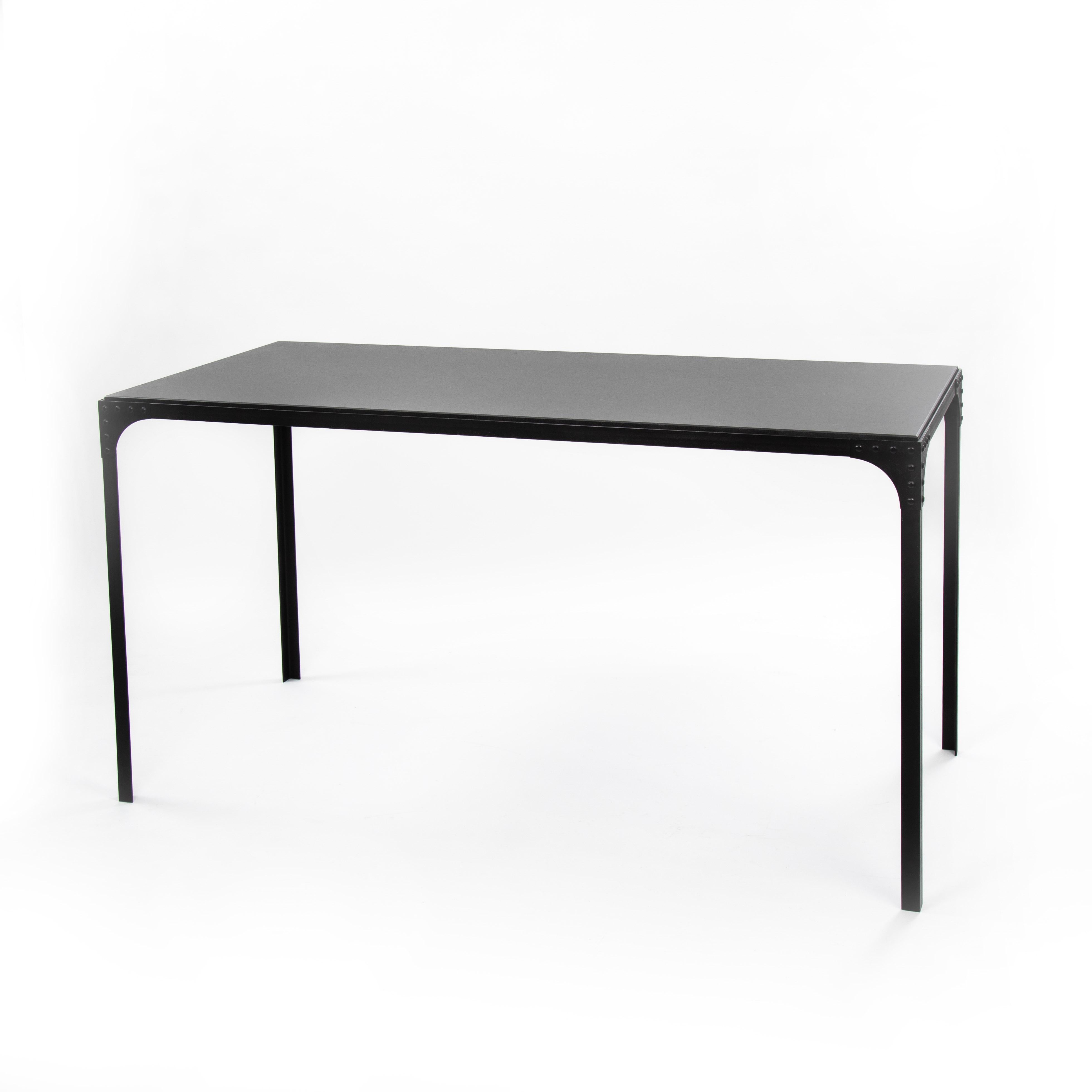Französischer Art Déco-Schreibtisch aus Eisen und Marmor im Industrial Design 1940er Jahre (Mitte des 20. Jahrhunderts)