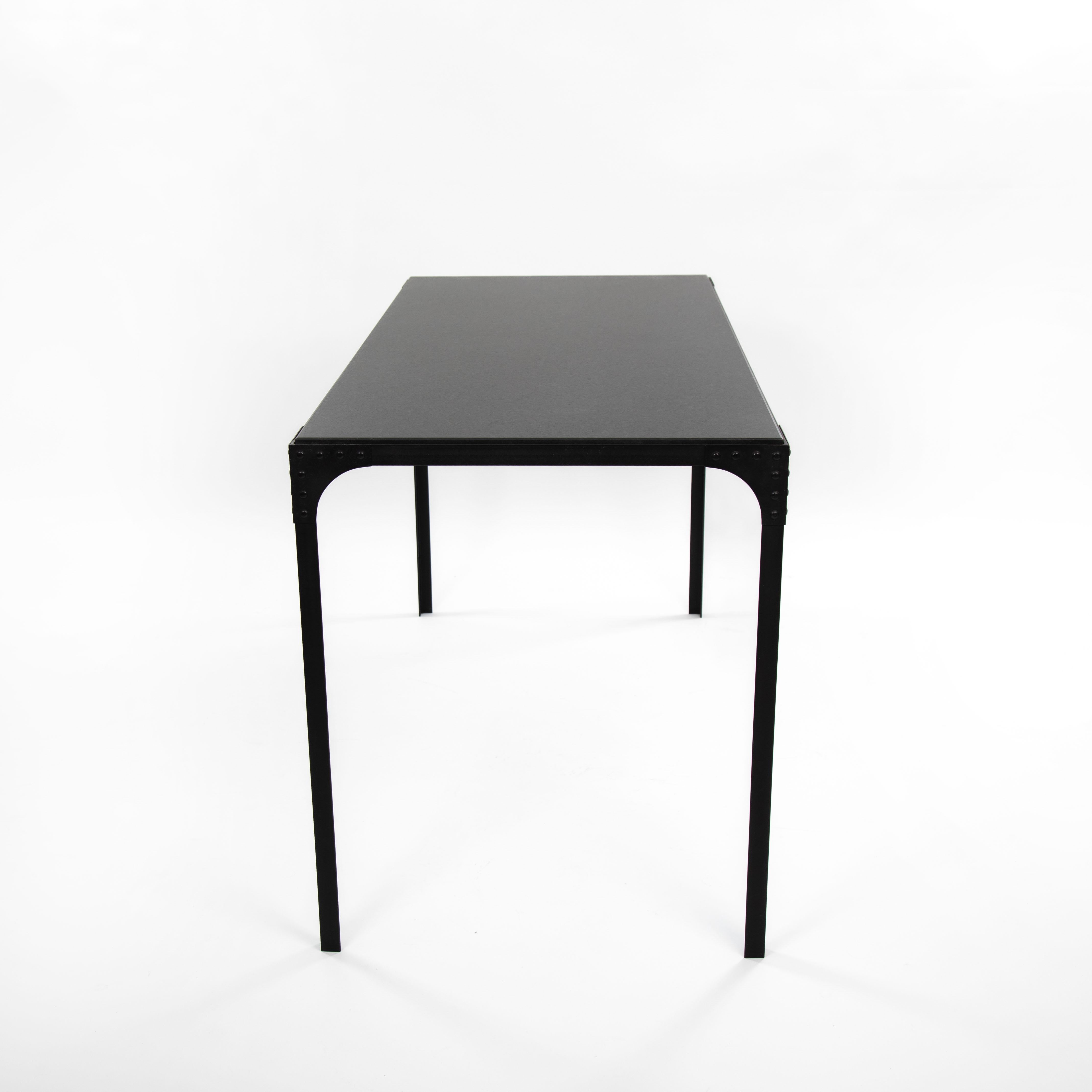 Französischer Art Déco-Schreibtisch aus Eisen und Marmor im Industrial Design 1940er Jahre 2