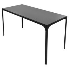 French Art Déco Iron and Marble Desk / Writing Table in Industrial Design 1940s