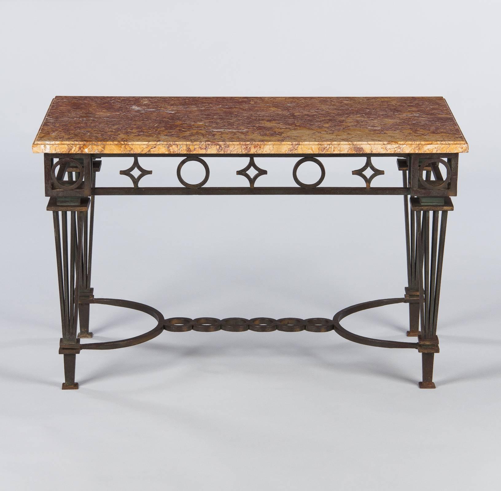 iron and marble table