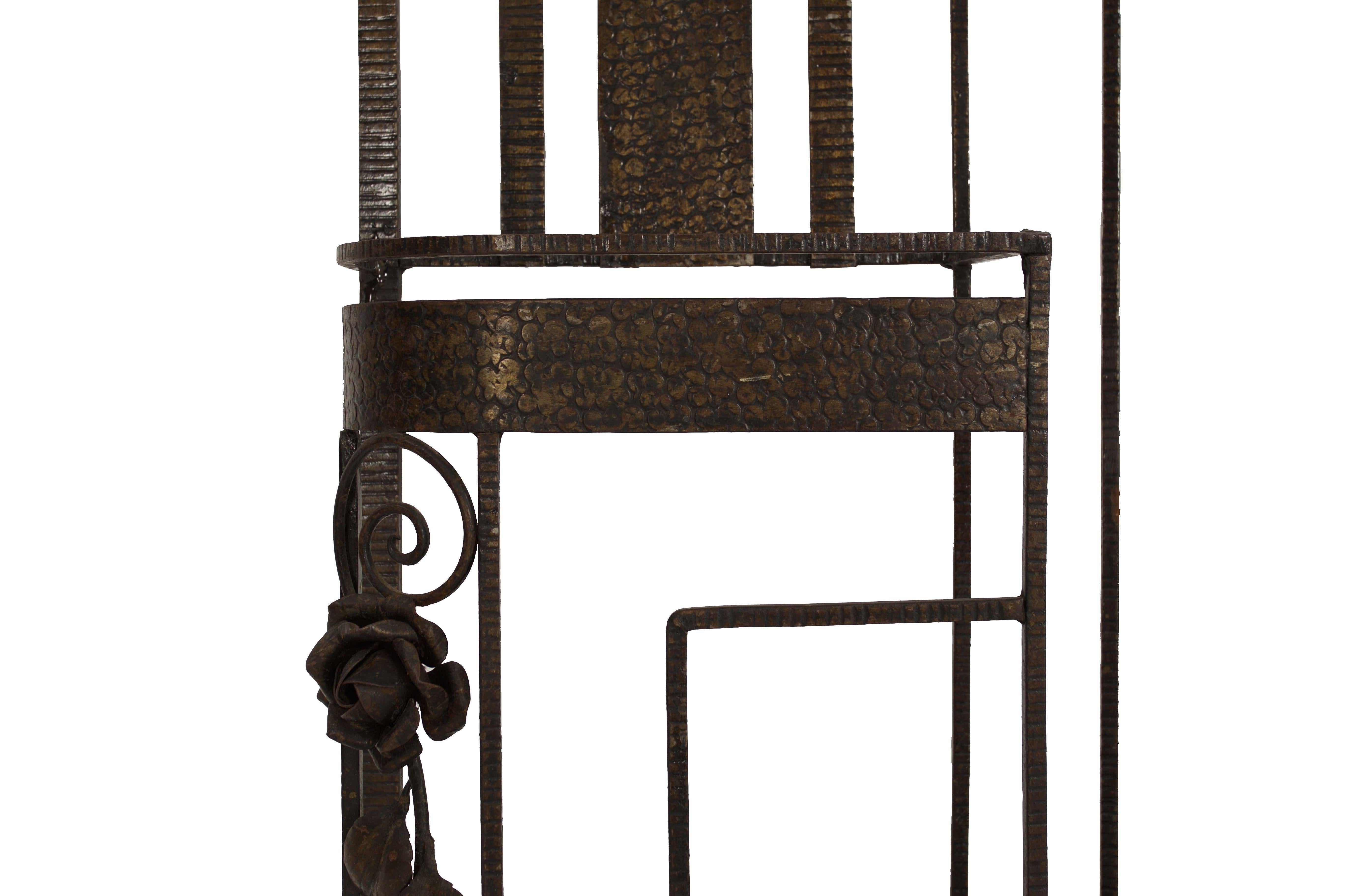 French Art Deco Iron Antique Lighted Hall Tree Verrerie d'Art Degué c.1930 For Sale 9