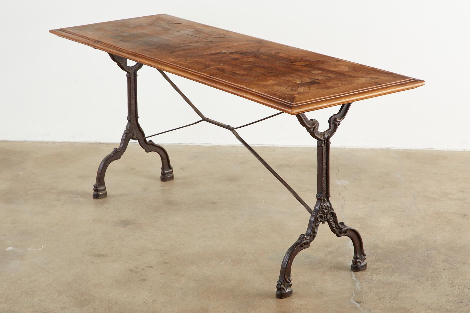 French Art Deco Iron Cafe Bistro Dining Table or Console In Good Condition In Rio Vista, CA