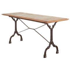 French Art Deco Iron Cafe Bistro Dining Table or Console