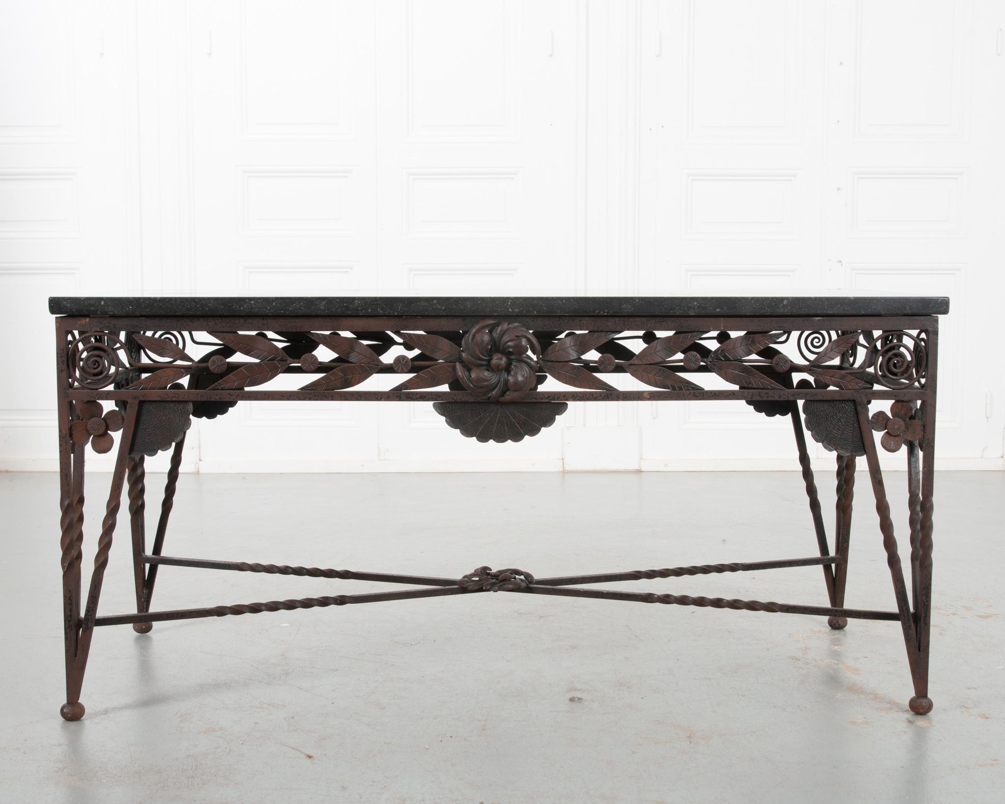 Fired French Art Deco Iron Coffee Table