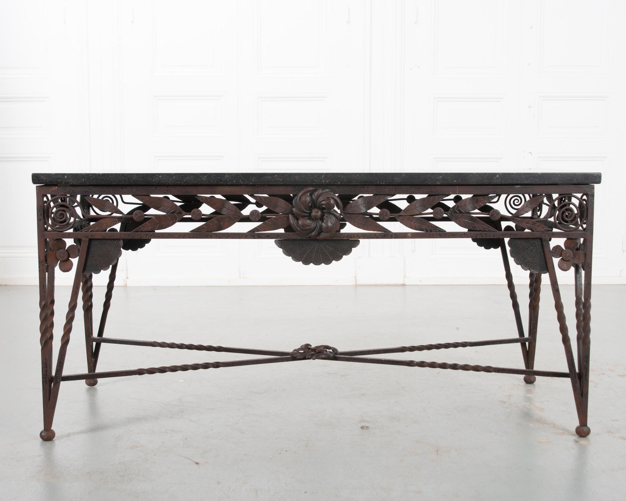 French Art Deco Iron Coffee Table In Good Condition In Baton Rouge, LA