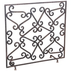 Vintage French Art Deco Iron Fireplace Screen