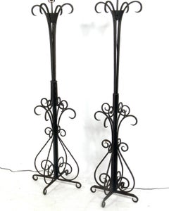 French Art Deco Iron Floor Lamps