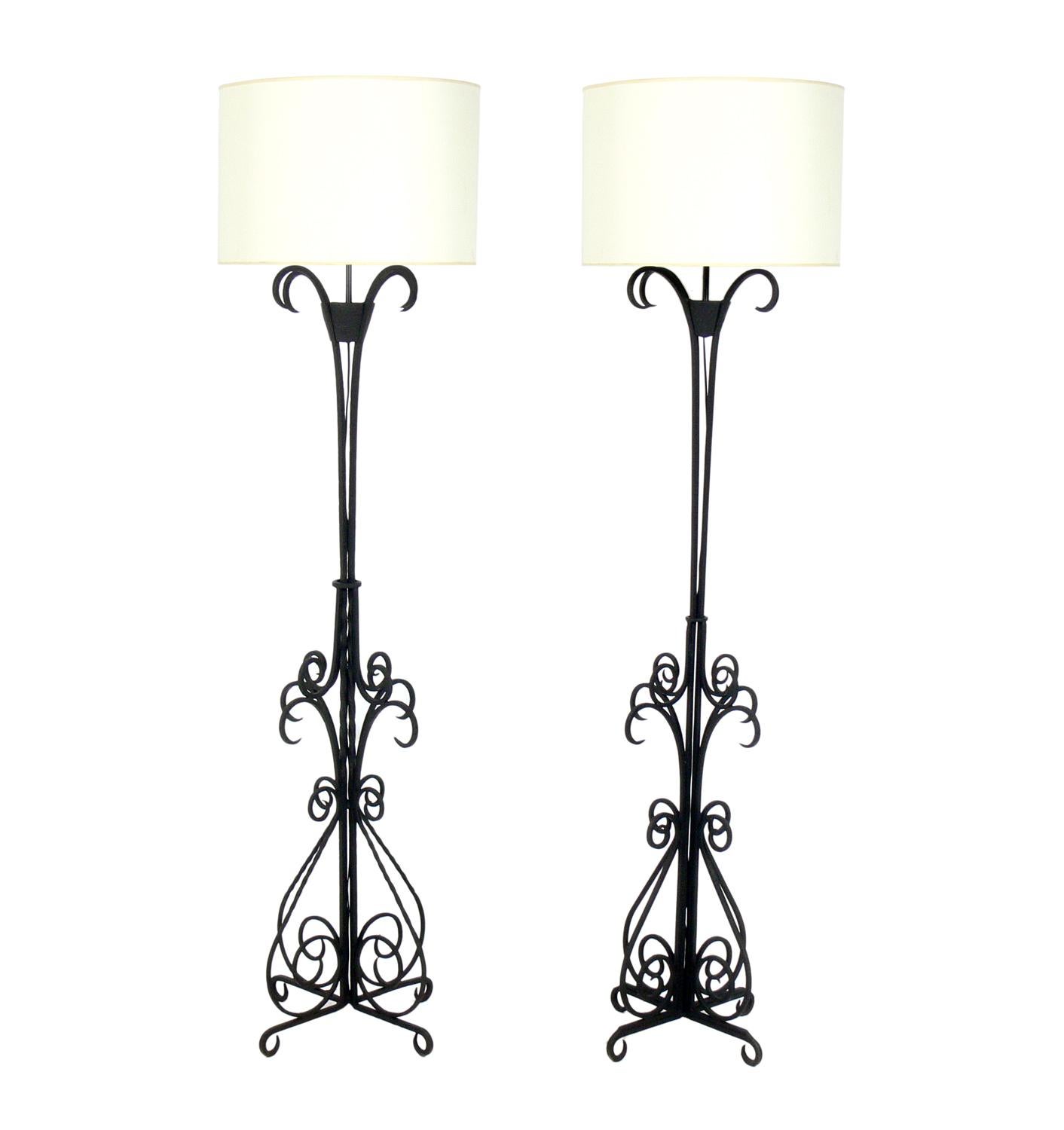 French Art Deco Iron Floor Lamps For Sale