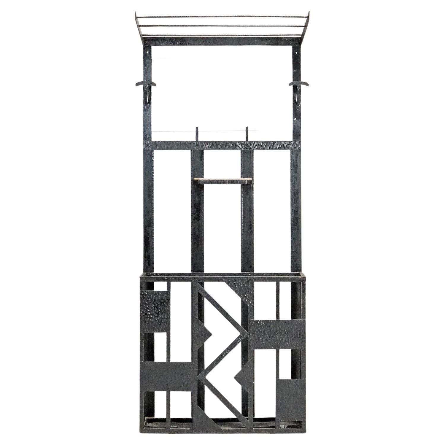 French Art Deco Iron Hall Stand For Sale