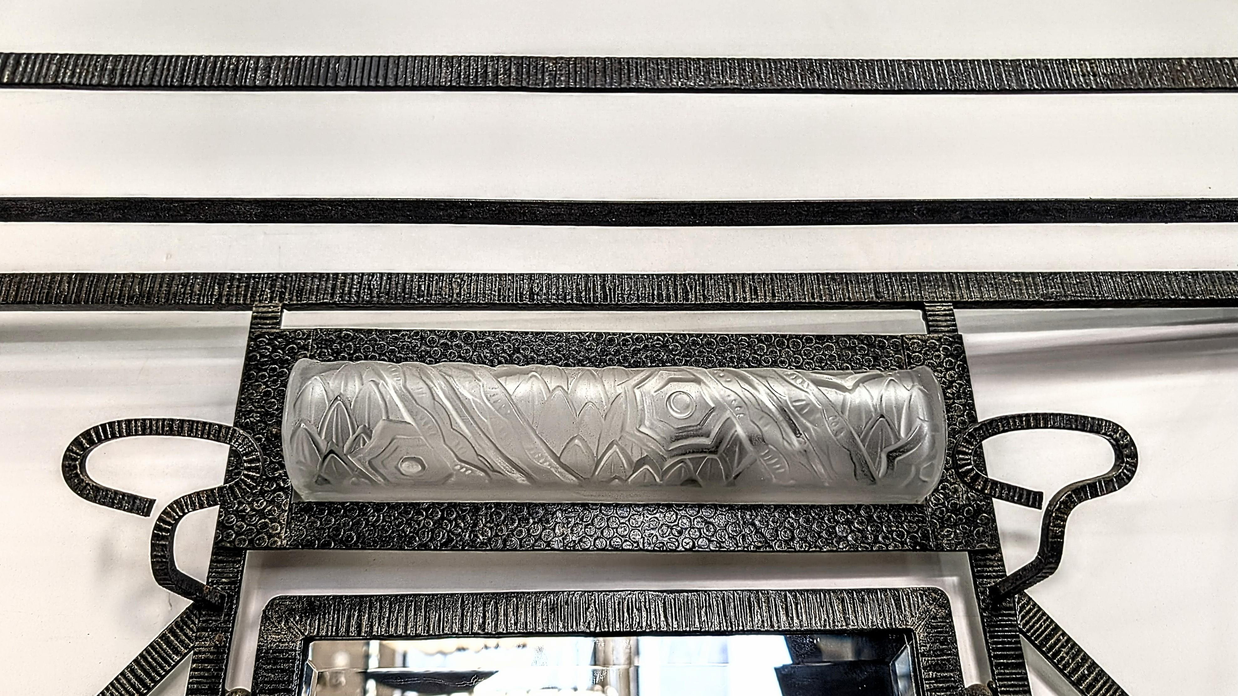 Árbol de recibidor/perchero iluminado de hierro art decó francés c/consola, Paragüero Francés en venta