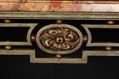 French Art Deco Iron Marble Console