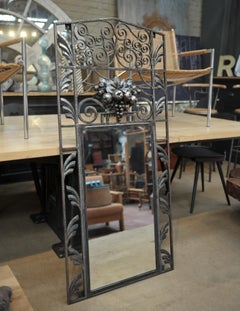 French Art Déco Iron Mirror, circa 1930