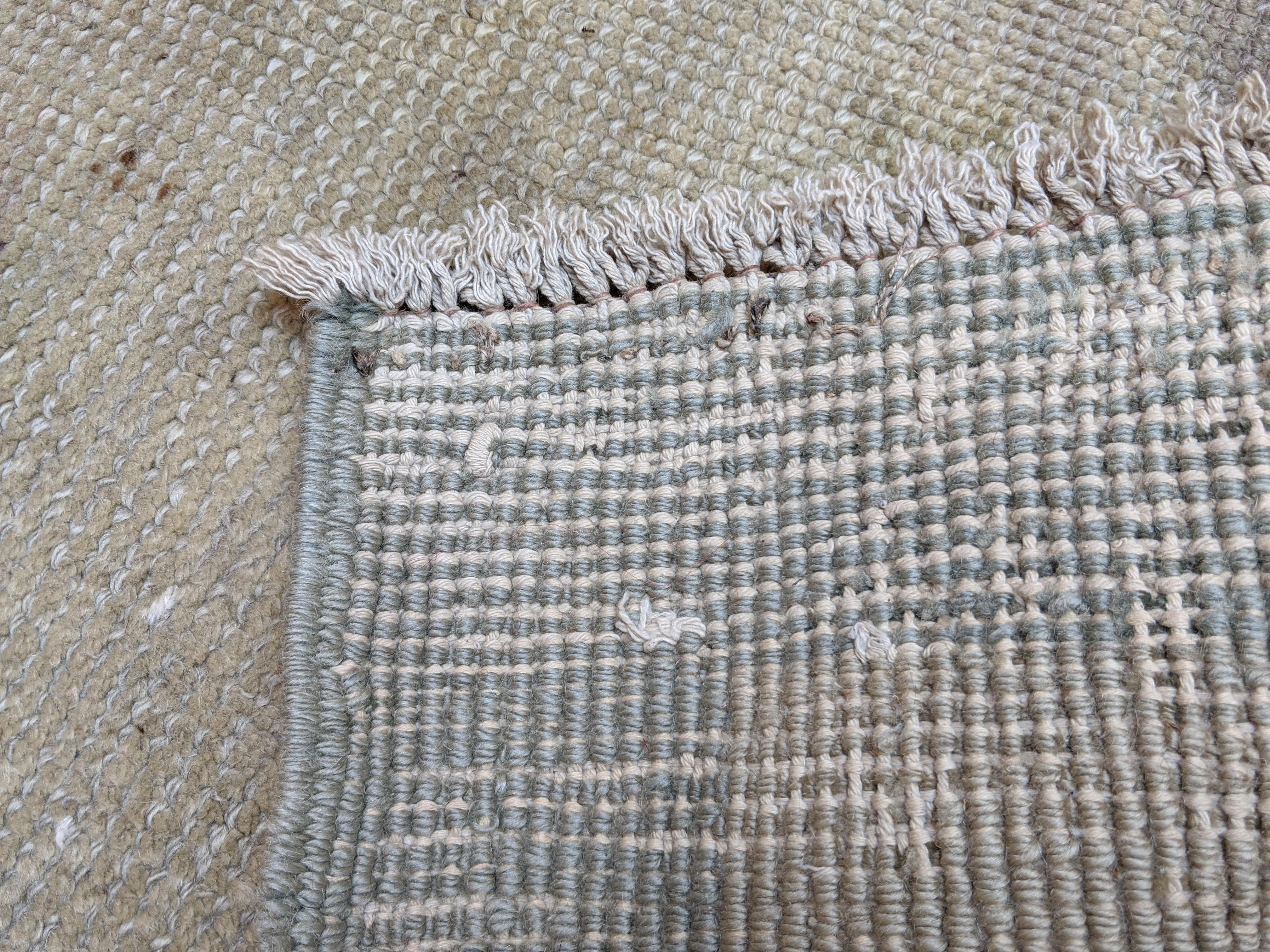 French Art Deco Ivory Wool Rug with Pastel Colors Signed Solange Patry-Biè 5