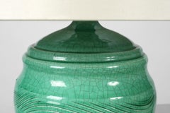 French Art Deco Jean Besnard Crackle Glazed Ceramic Table Lamp
