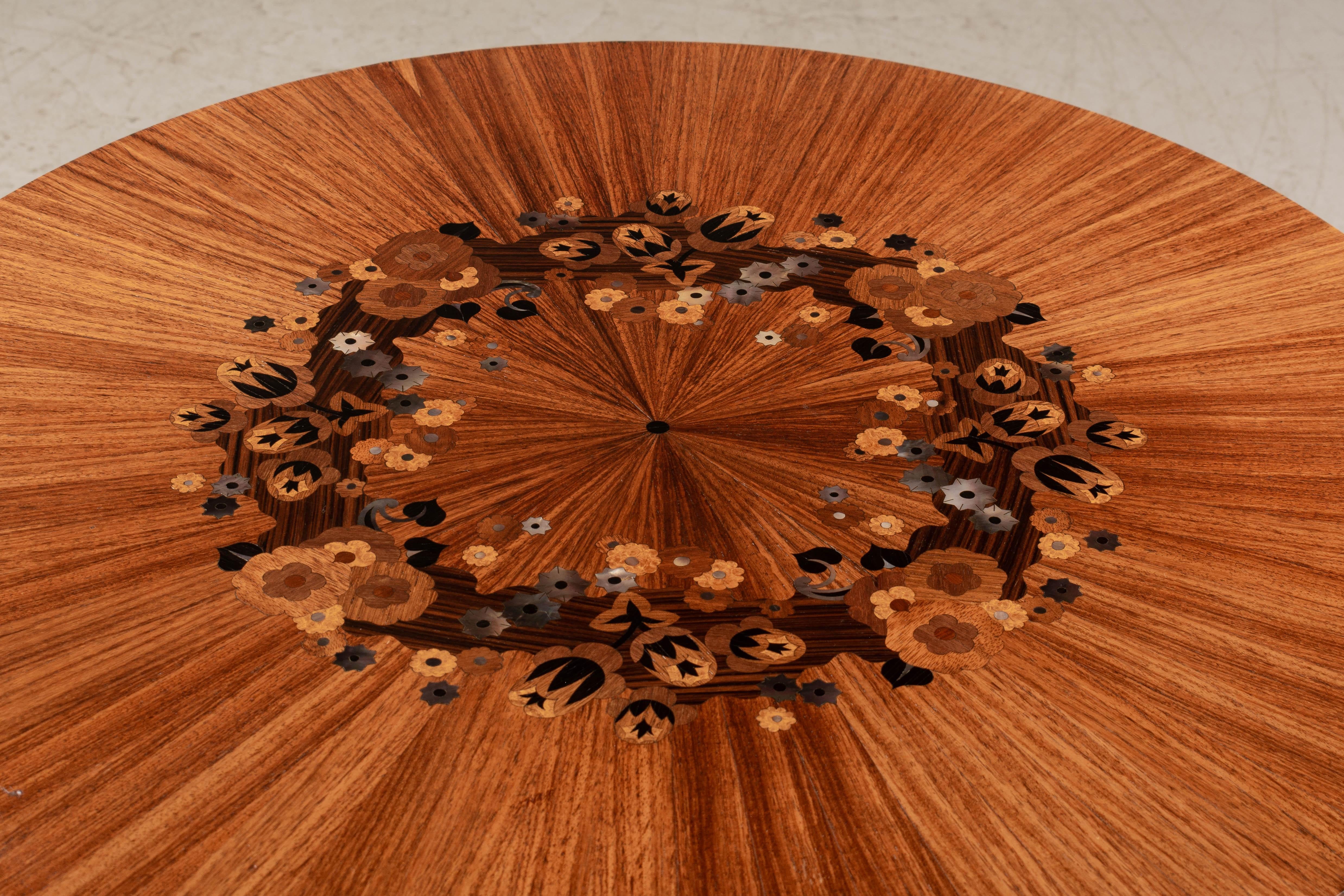 French Art Deco Jules Leleu Marquetry Table 12