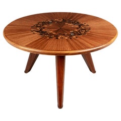 French Art Deco Jules Leleu Marquetry Table