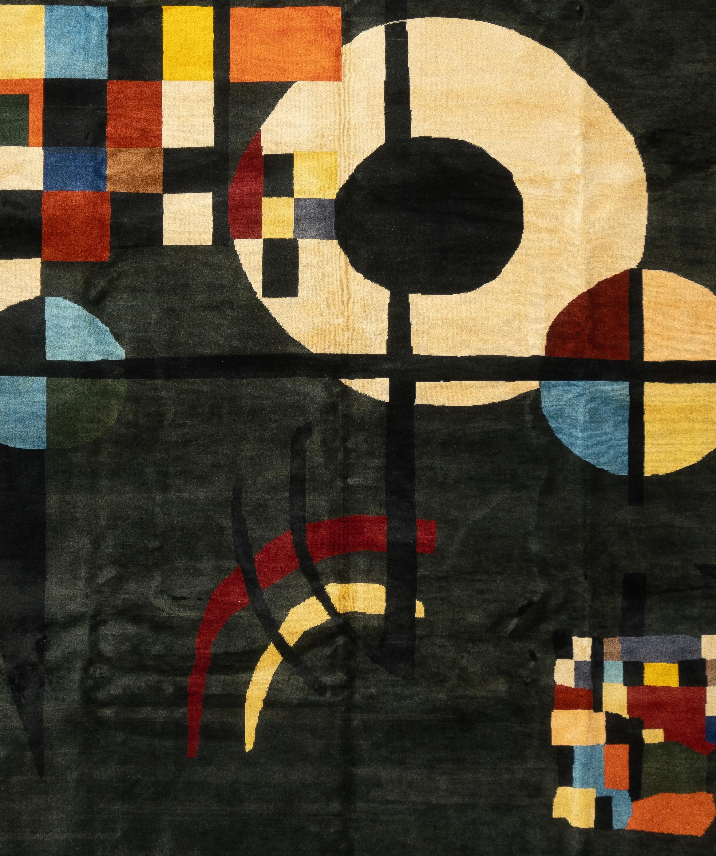 Hand-Knotted French Art Deco Kandinsky Design