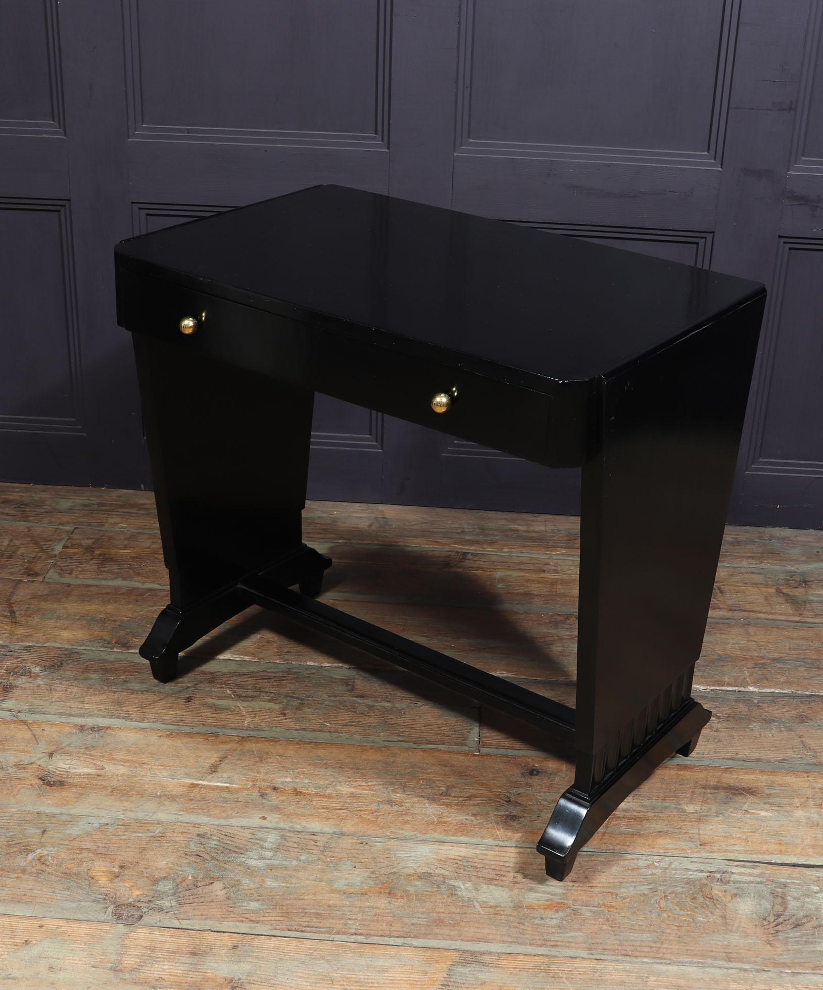 French, Art Deco Ladies Black Desk 6