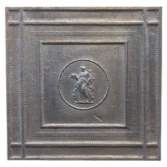 French Art Deco 'Lady' Fireback / Backsplash, Early 20th Century