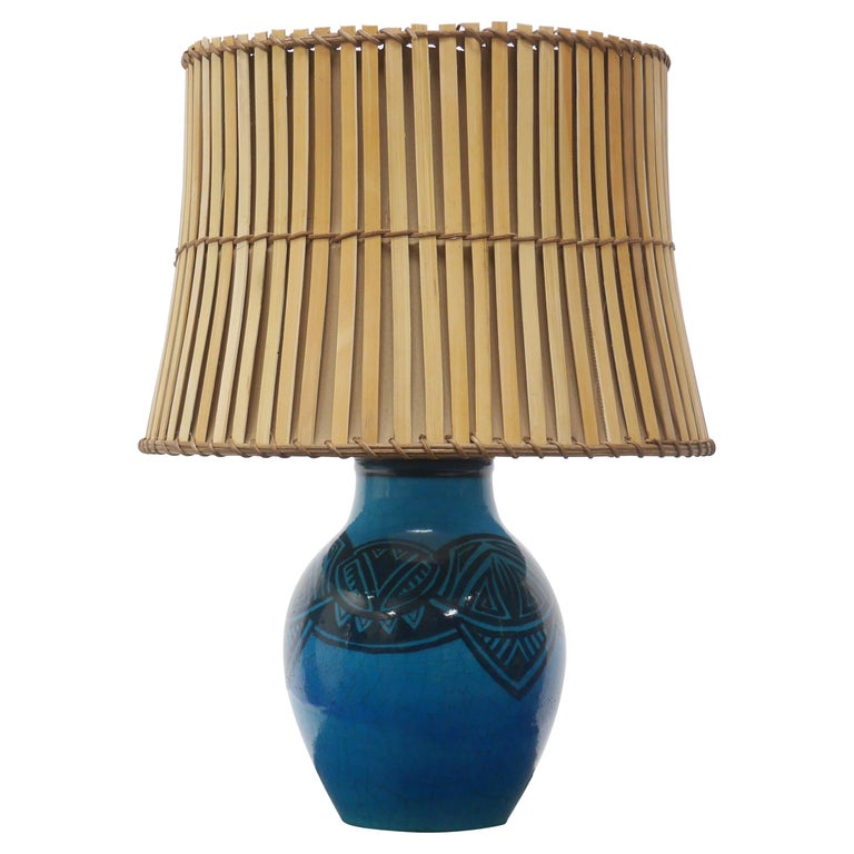 French Art Deco Lamp by Georges Jaegle and Raoul Lachenal