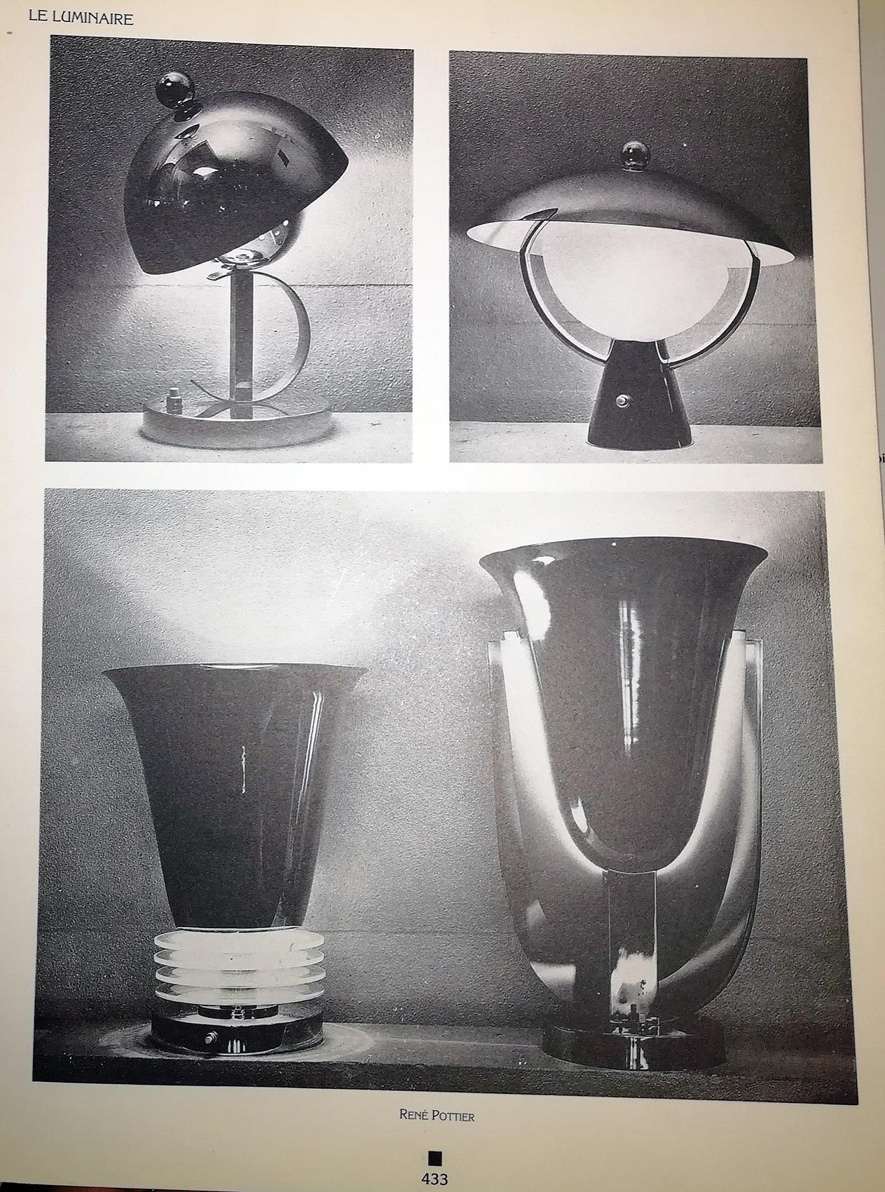 Milieu du XXe siècle Lampe Art déco française en laiton, à la manière de René Pottier, datant d'environ 1930 en vente