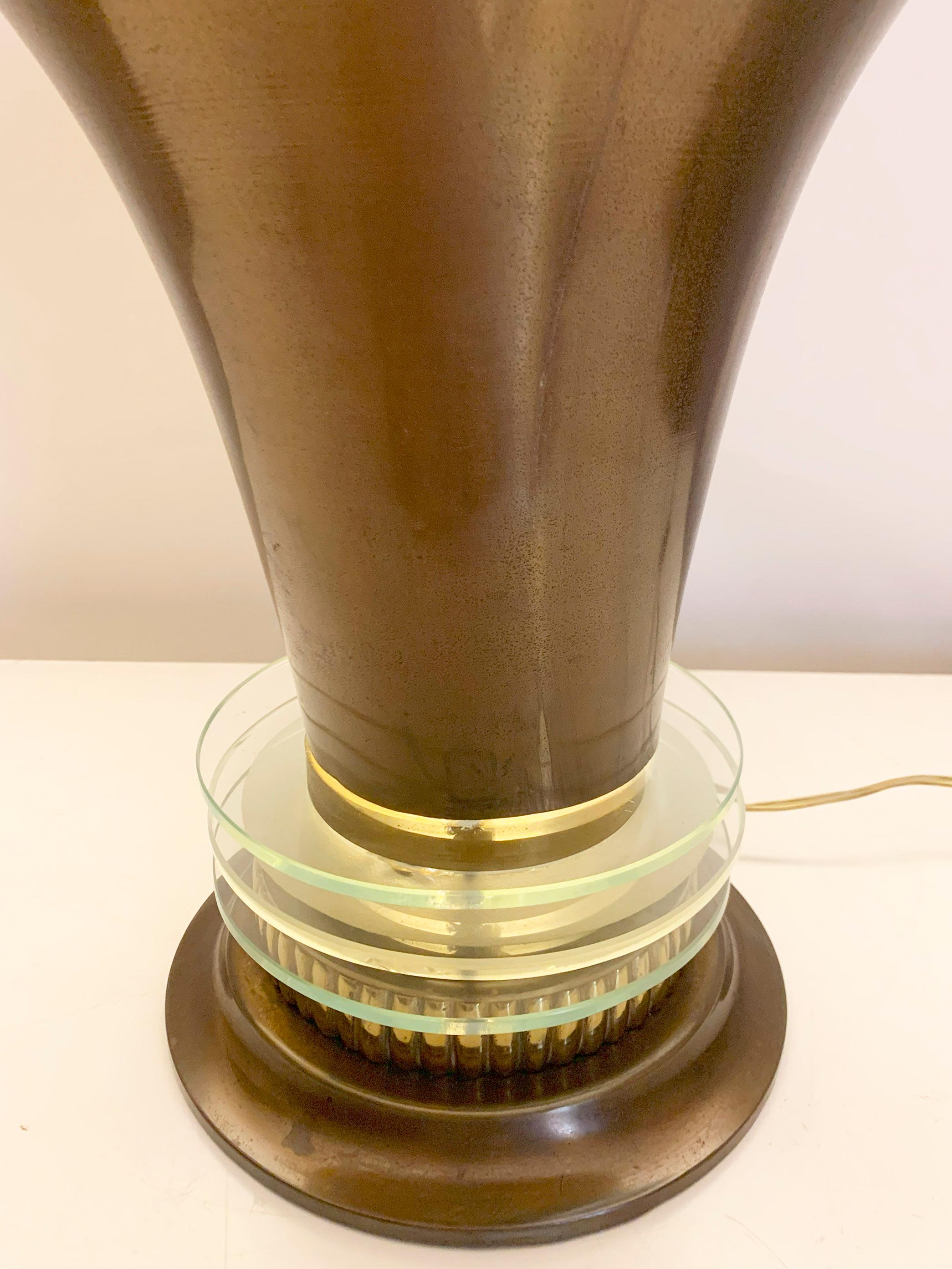 Laiton Lampe Art Déco en laiton, à la manière de Rene Pottier, vers 1930 en vente