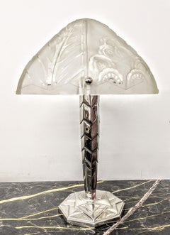 French Art Deco Table Lamp Signed by Sabino (Pair available)