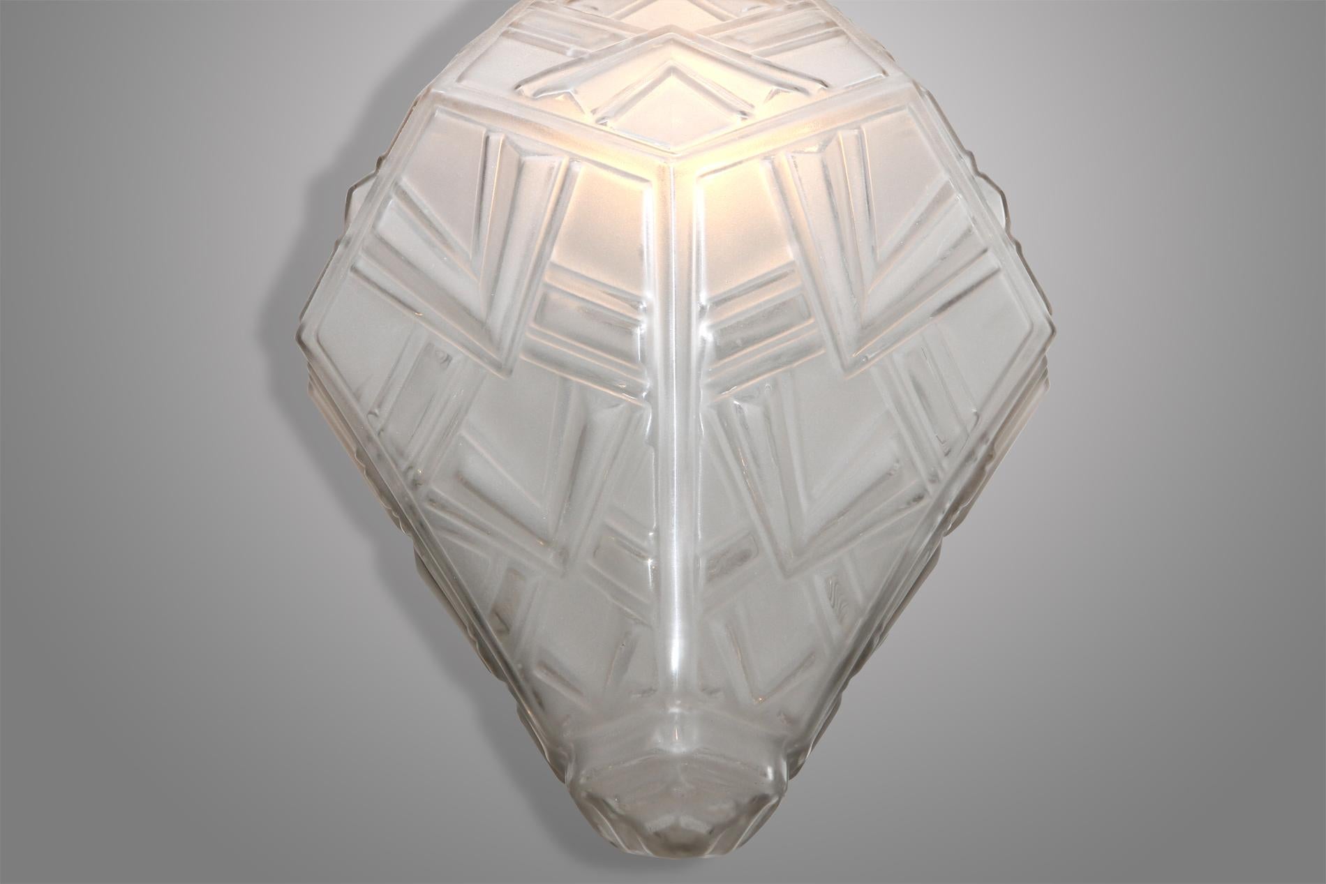 20th Century French Art Deco lantern chandelier  by Genet & Michon  For Sale