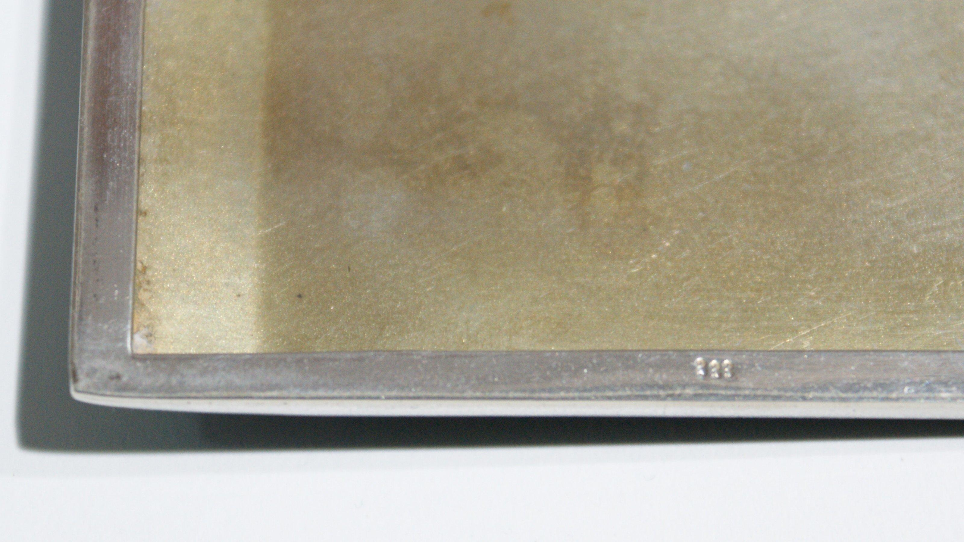 Sterling Silver French Art Deco Laquered Cigarette Case in Silver, circa 1930 For Sale