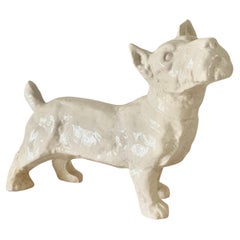 French Art Deco Large Ceramic Fox Terrier