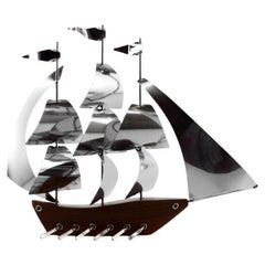 French Art Deco Large Galley Ship by Art Bois, 1920