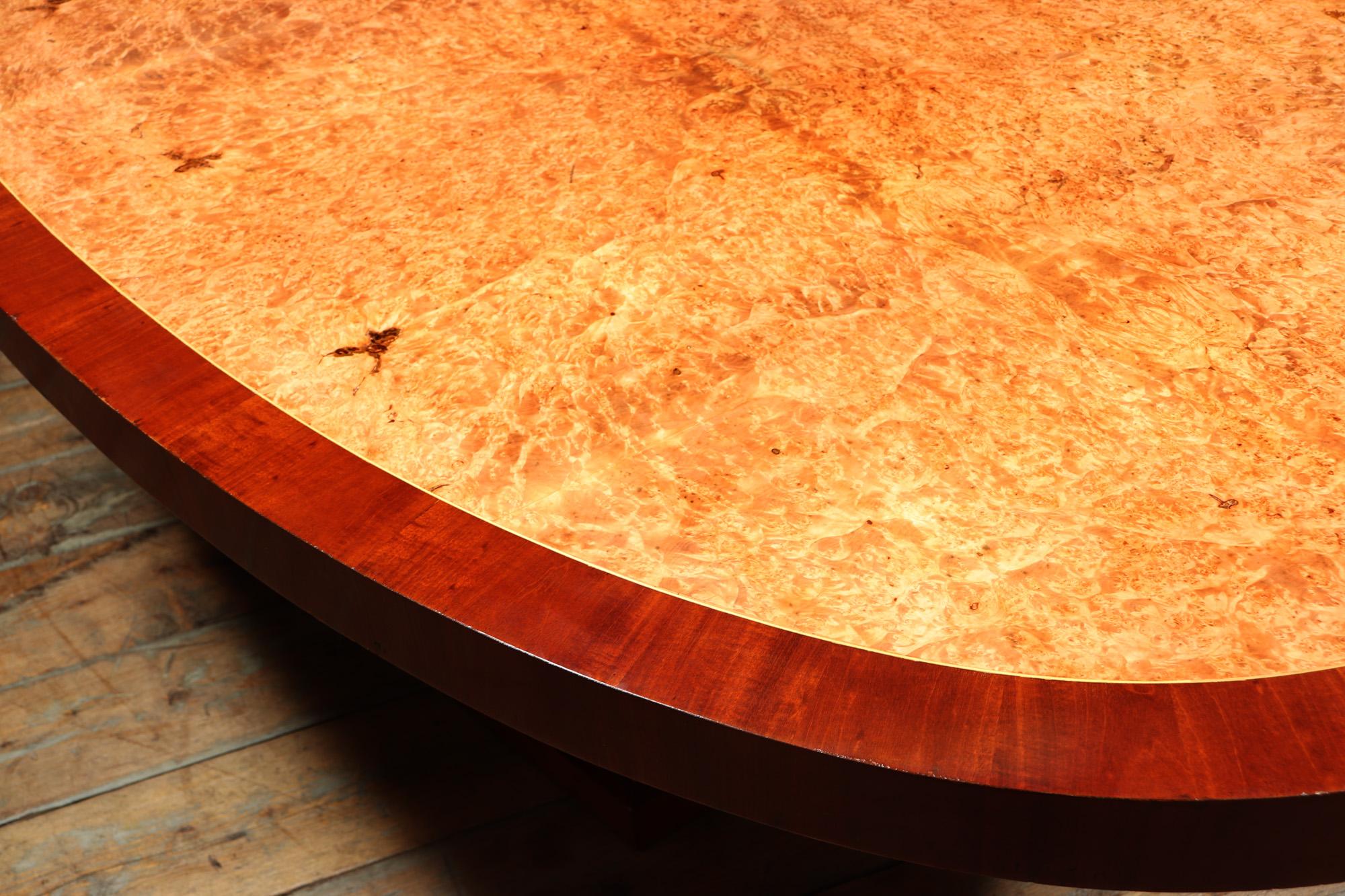 Maple French Art Deco Large Oval Table For Sale