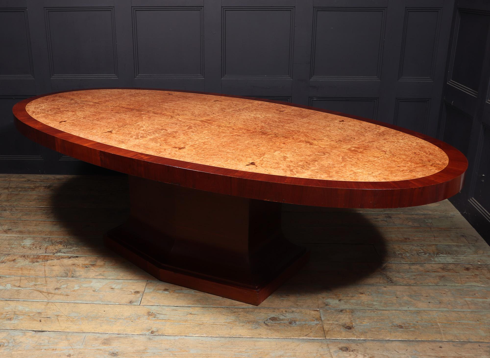 French Art Deco Large Oval Table For Sale 3